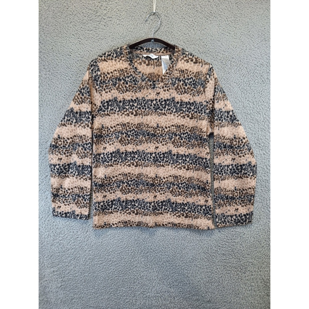 Mayfair Long Sleeve Top Womens Small Brown V-Neck Pullover Causal Boho
